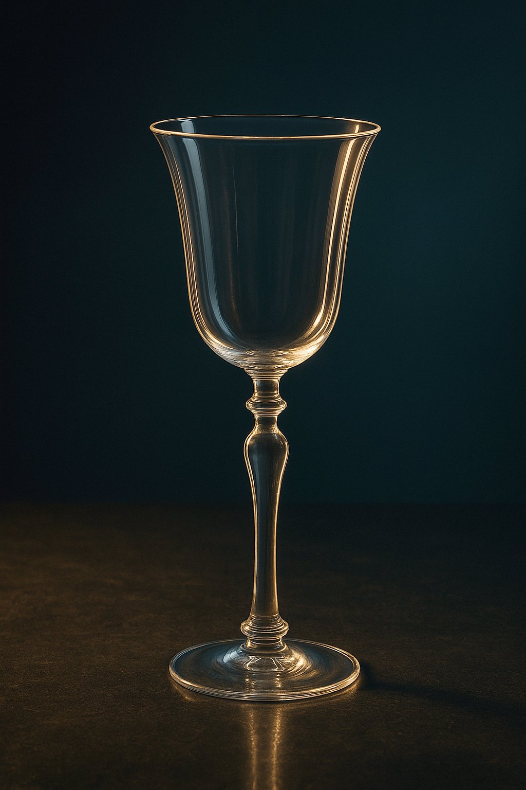 Modello 214, Plenilunio — a clear cristallo goblet with a slender baluster stem.